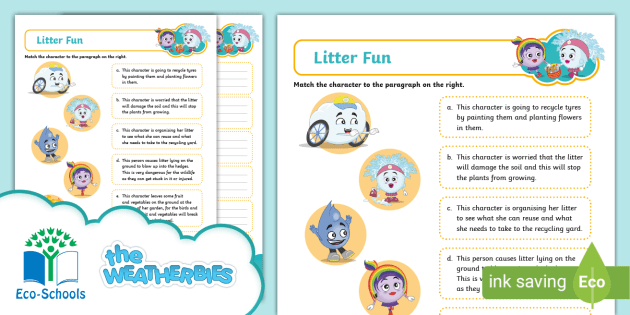 Thumbnail of The Weatherbies litter fun activity sheet from Twinkl, one of the Weatherbies litter teaching resources